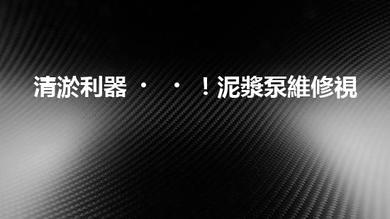 清淤利器！泥漿泵維修視頻，教你輕松解決淤塞難題！